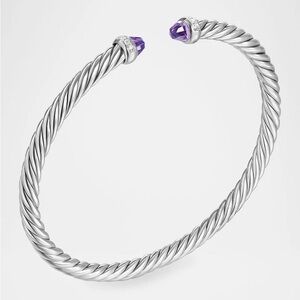 David Yurman Silver Bracelet with Purple Accents